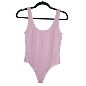 Wilfred Free Aritzia Pink Sleeveless Thong Bodysuit Stretch Cotton Balletcore